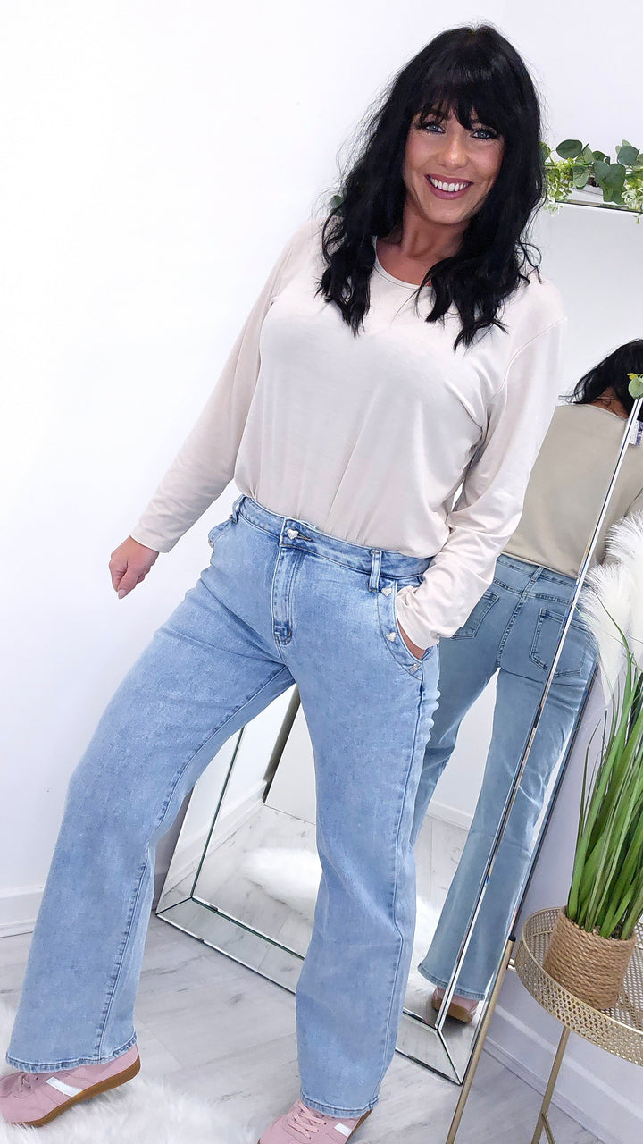 Valentine Wide Leg Jeans (G Smack) - (choose your Size)