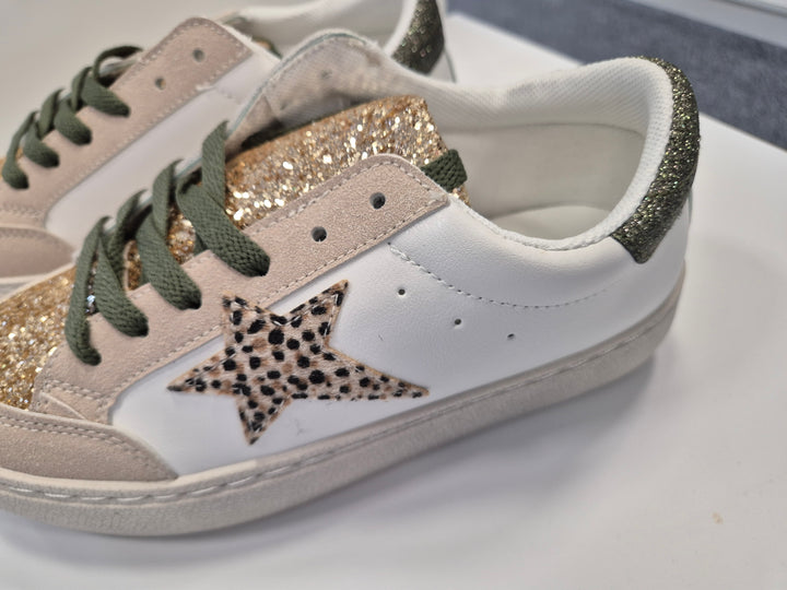 Leopard Trainers - Khaki