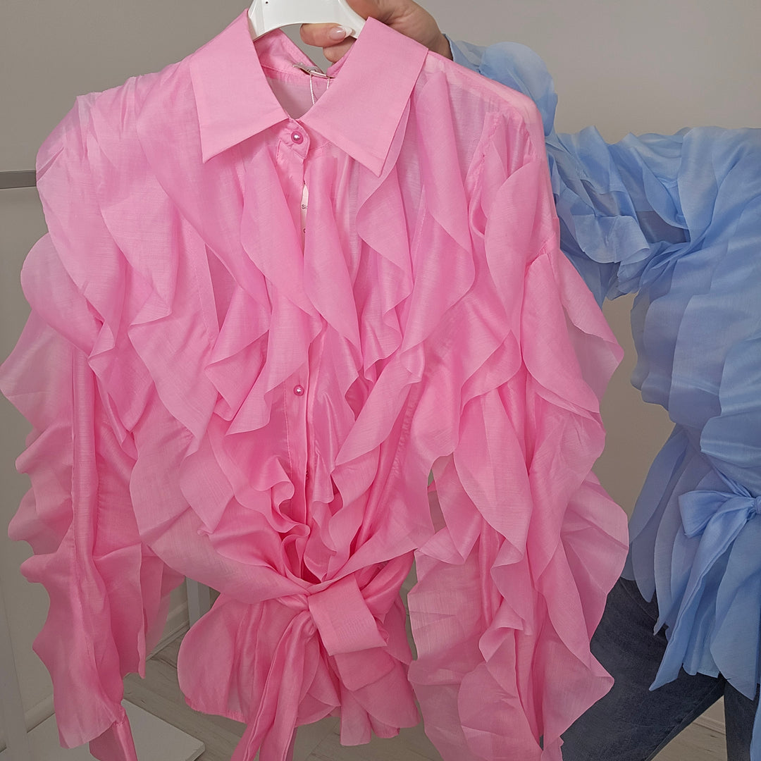 Angelina Frilled Blouse (choose your Size & Colour)