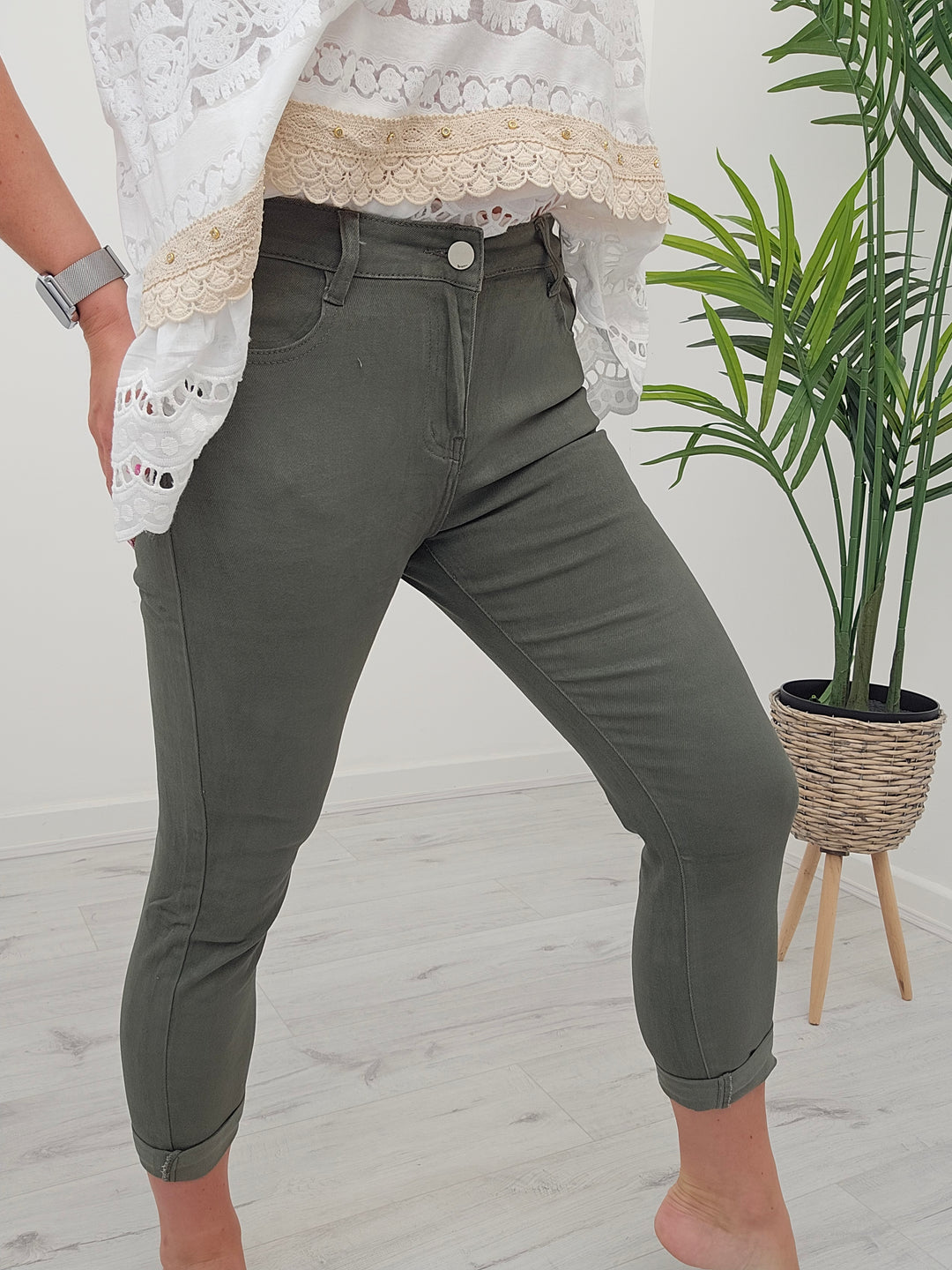 G Smack Mom Jeans in Khaki - (choose your Size)