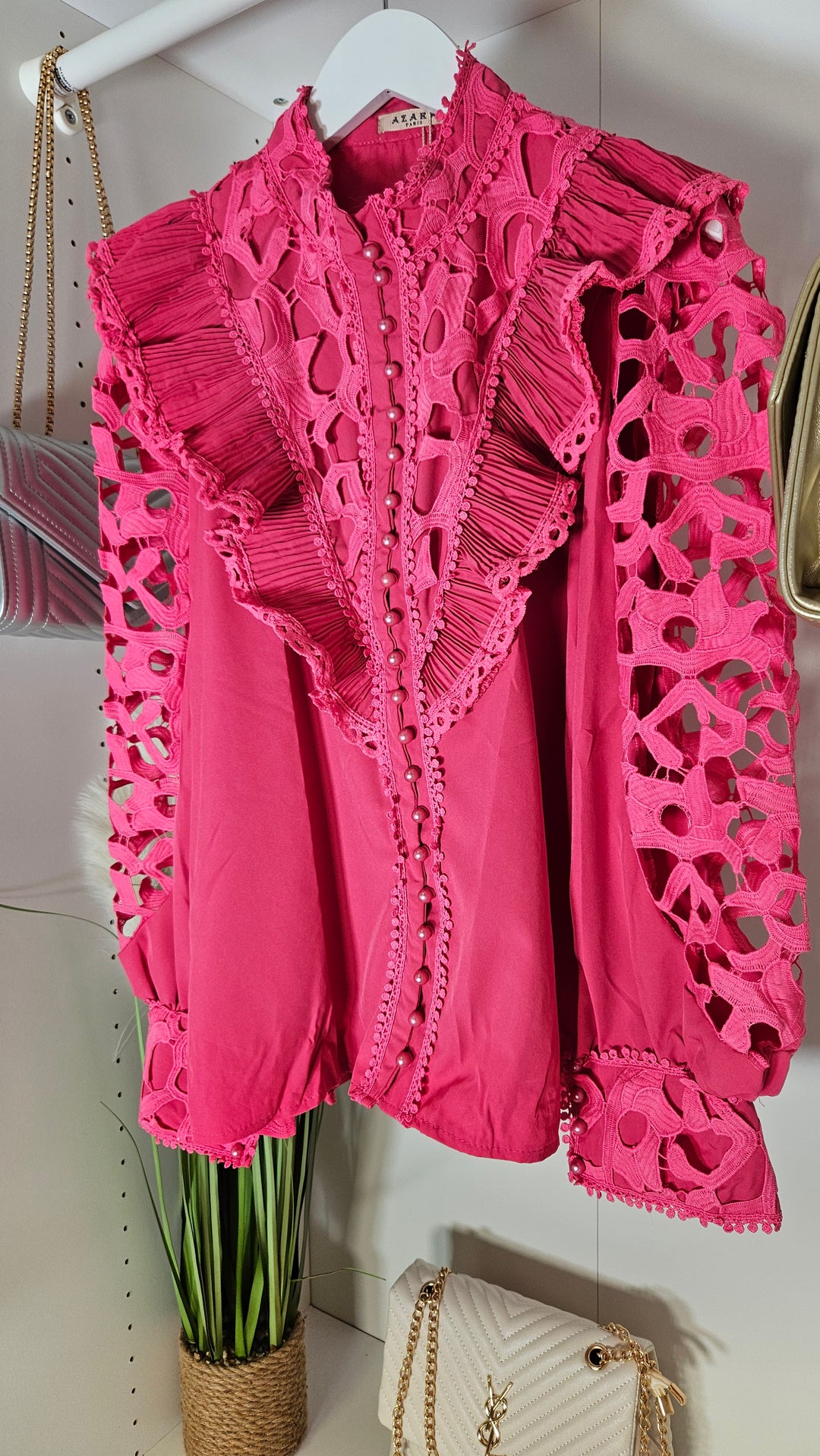 Ava Lace Blouse - Pink