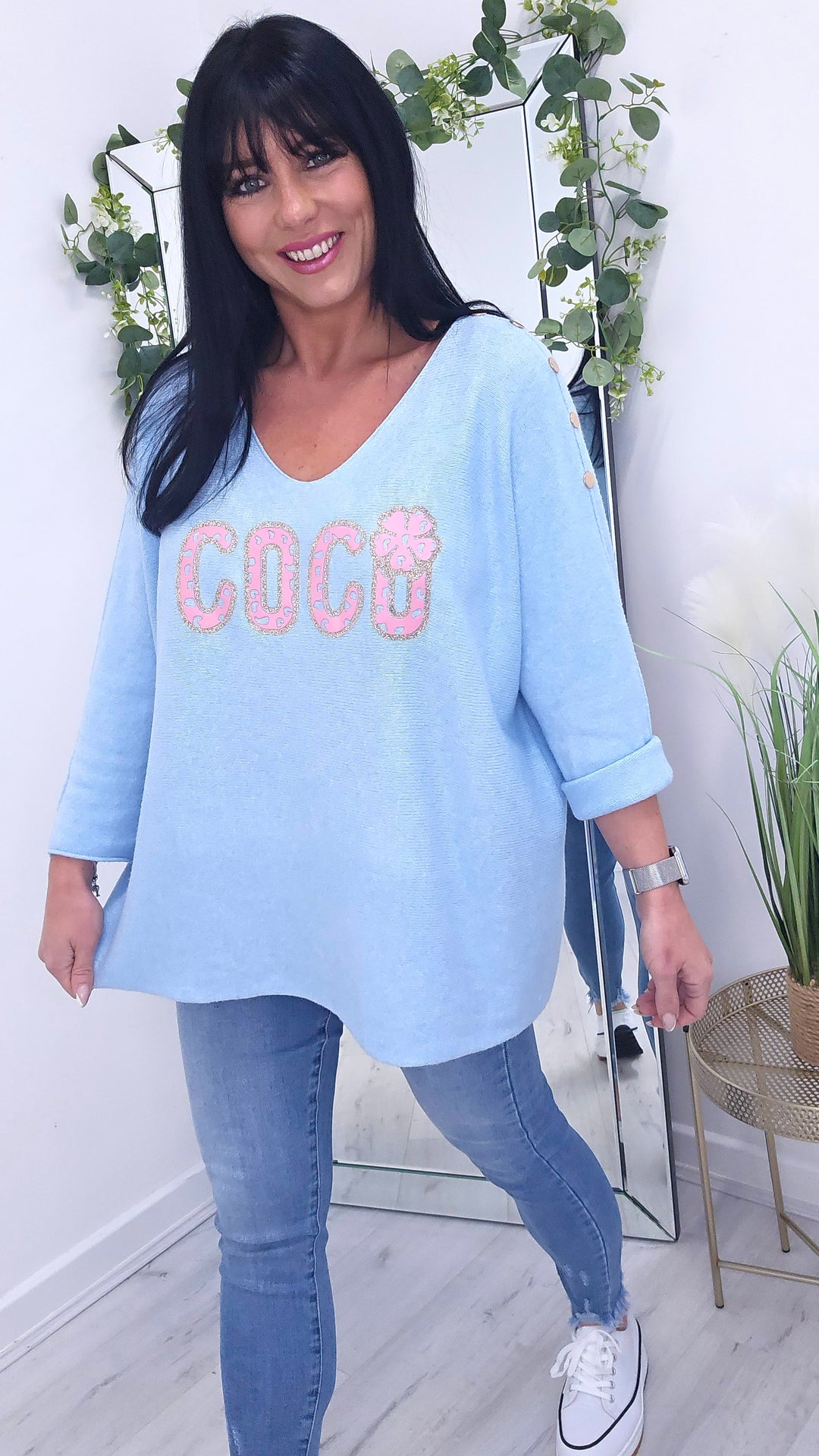 Carla Gold Buttoned Jumper (choose your Colour)