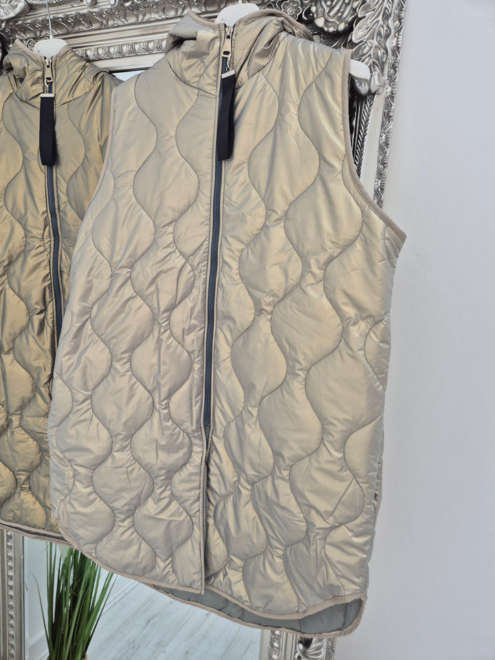 Maisie Metallic Quilted Gilet (Choose your Colour)