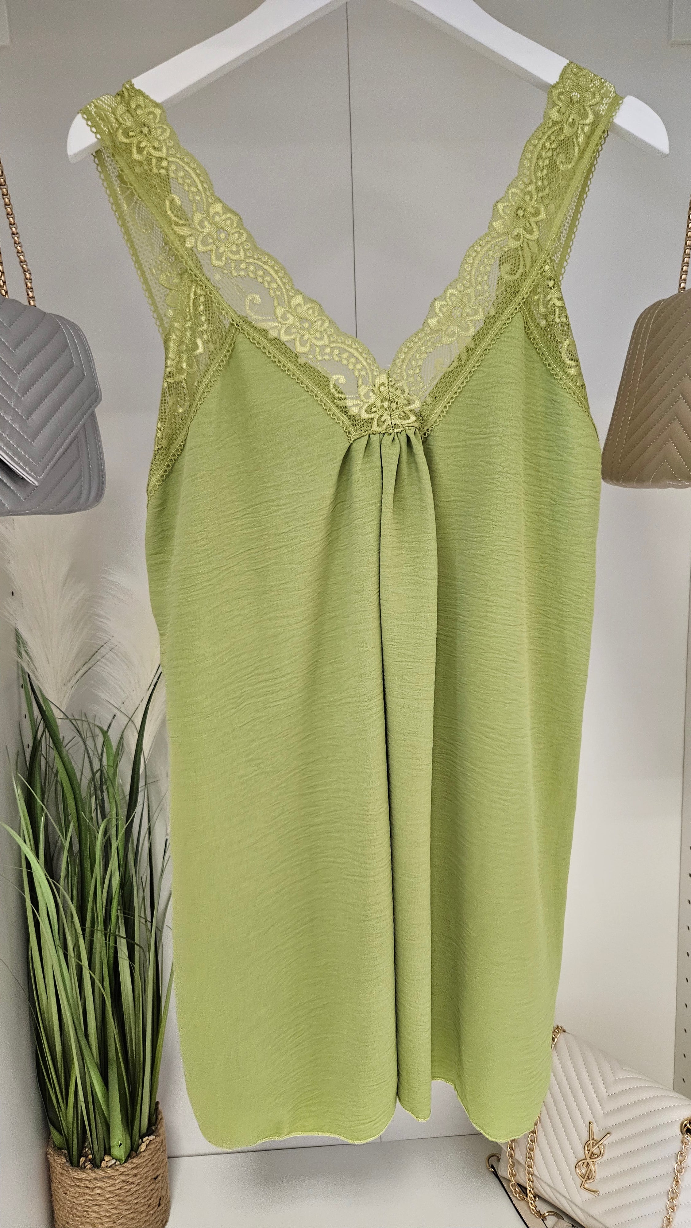 Layered Cami Vest Top in Lime - Roman Originals UK
