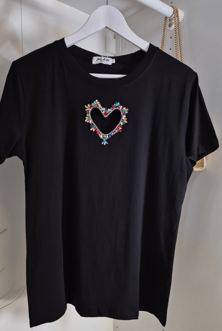 HEART Tee Shirt - Black