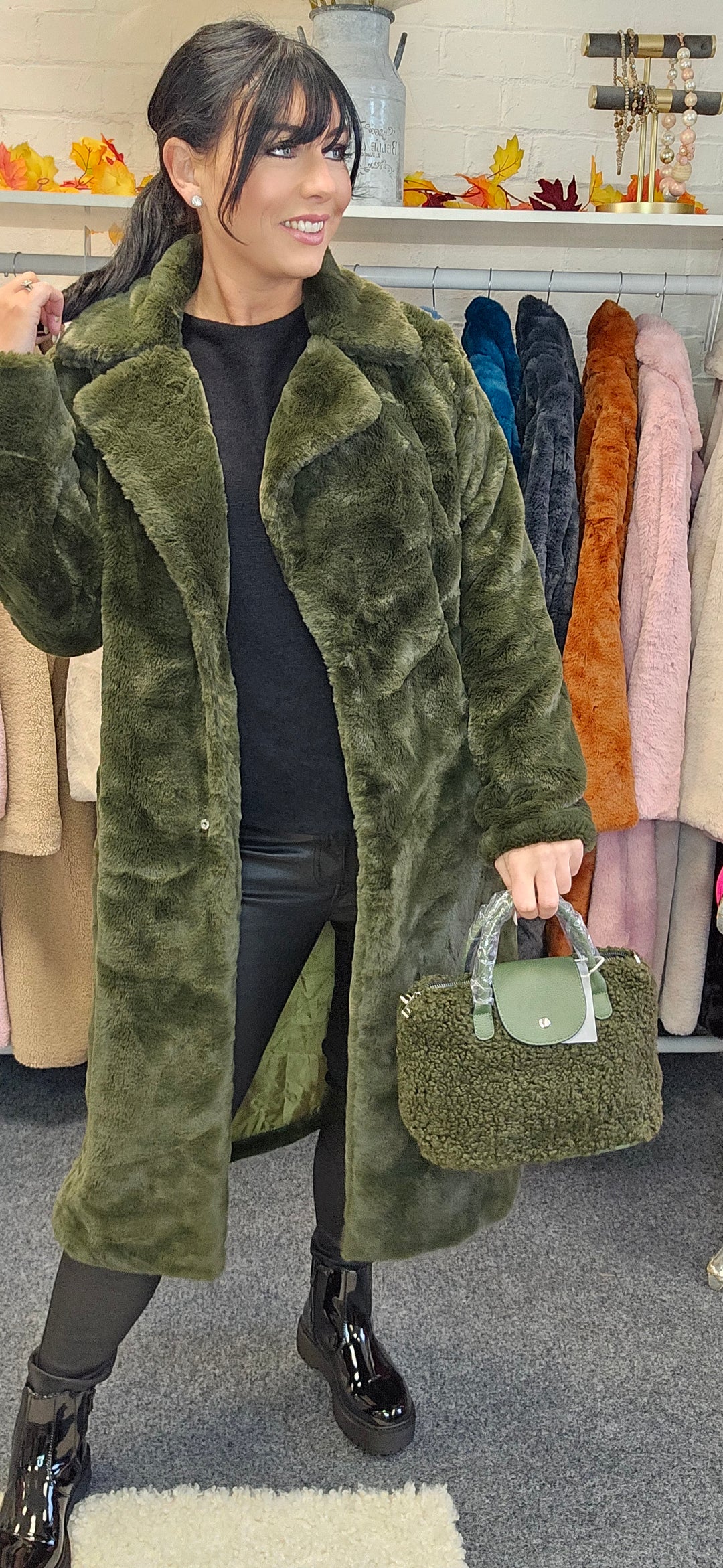 Oslo Faux Fur Coat Long (One Size) - (choose your Colour)