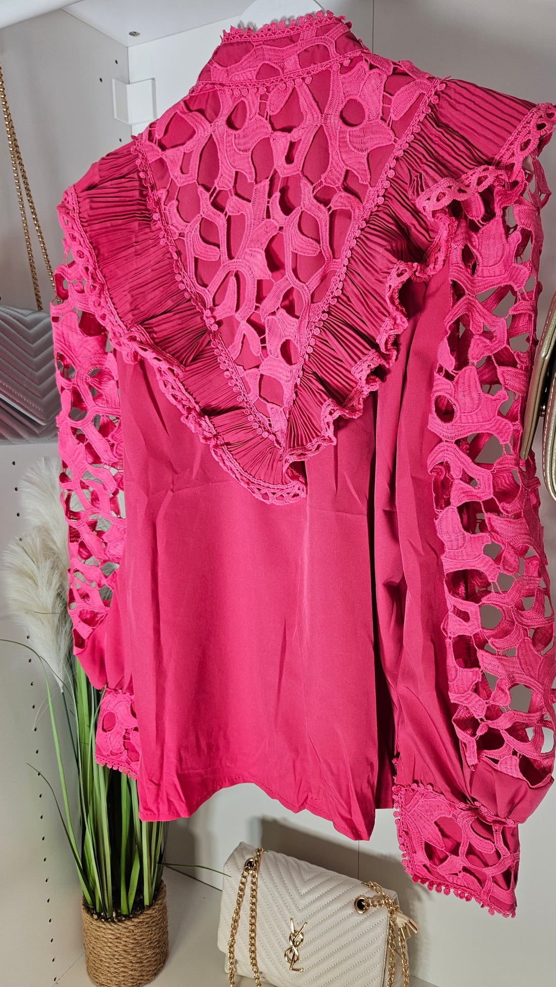 Ava Lace Blouse - Pink