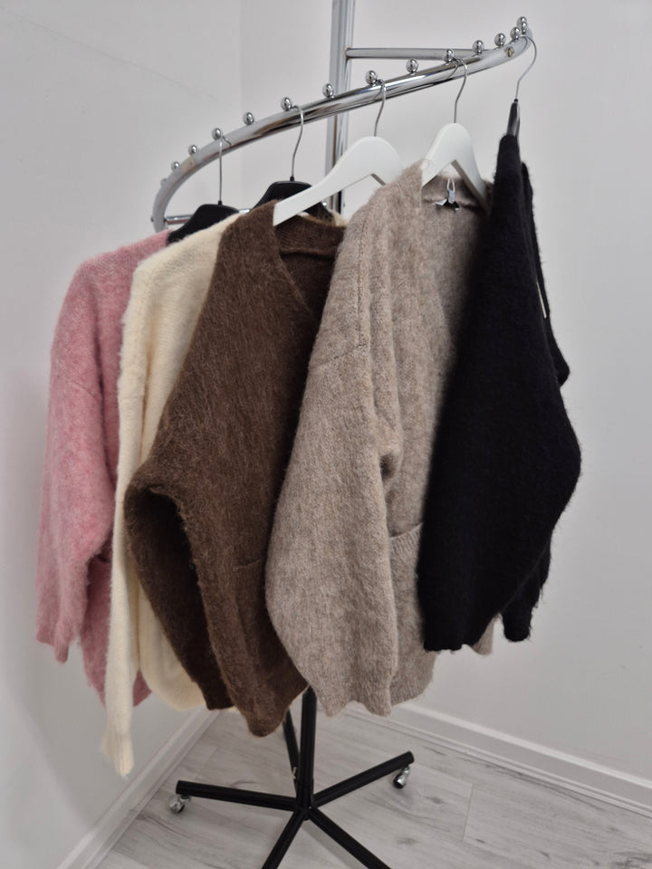 Bethany Oversized Brushed Boxy Cardigan - (choose your Colour)