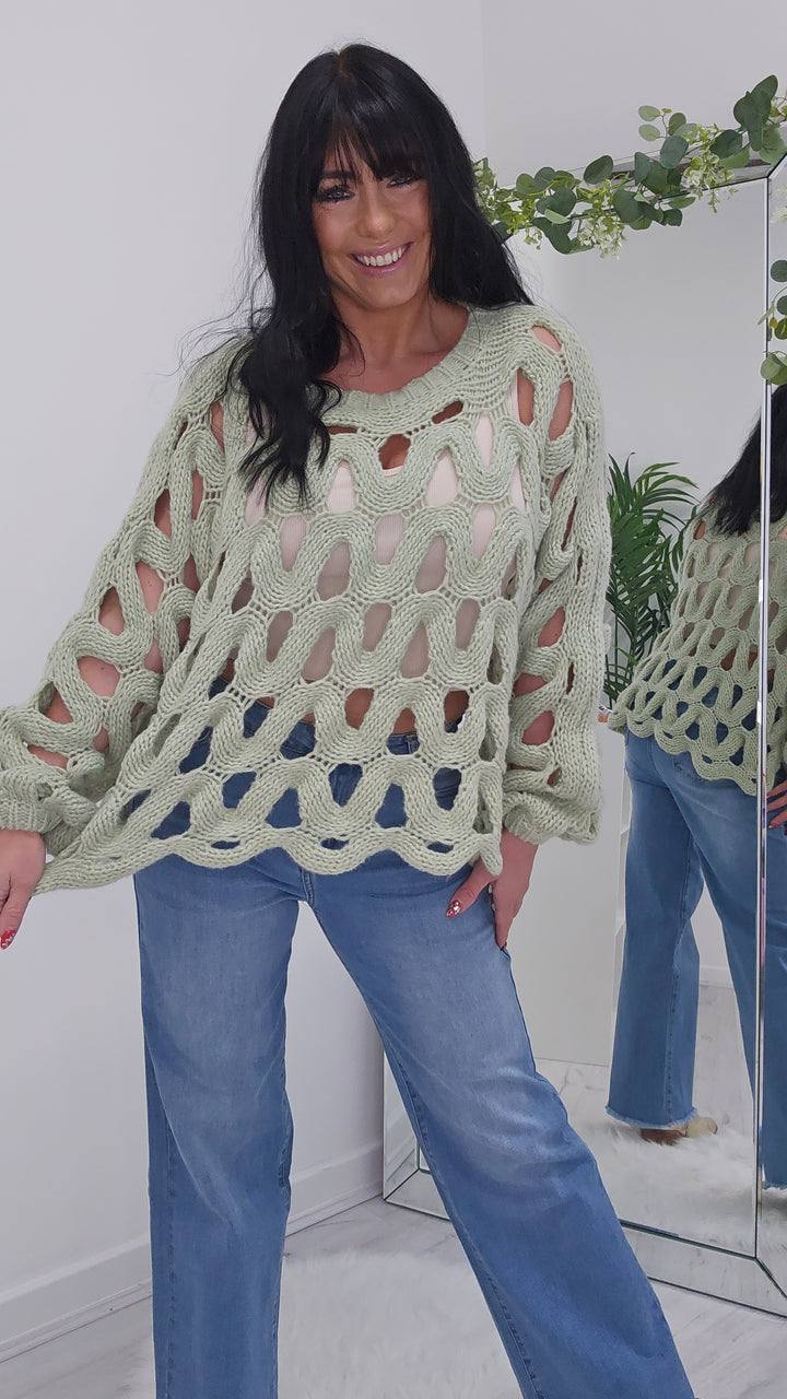 Melissa Oversized Crochet Jumper - (choose your Colour)