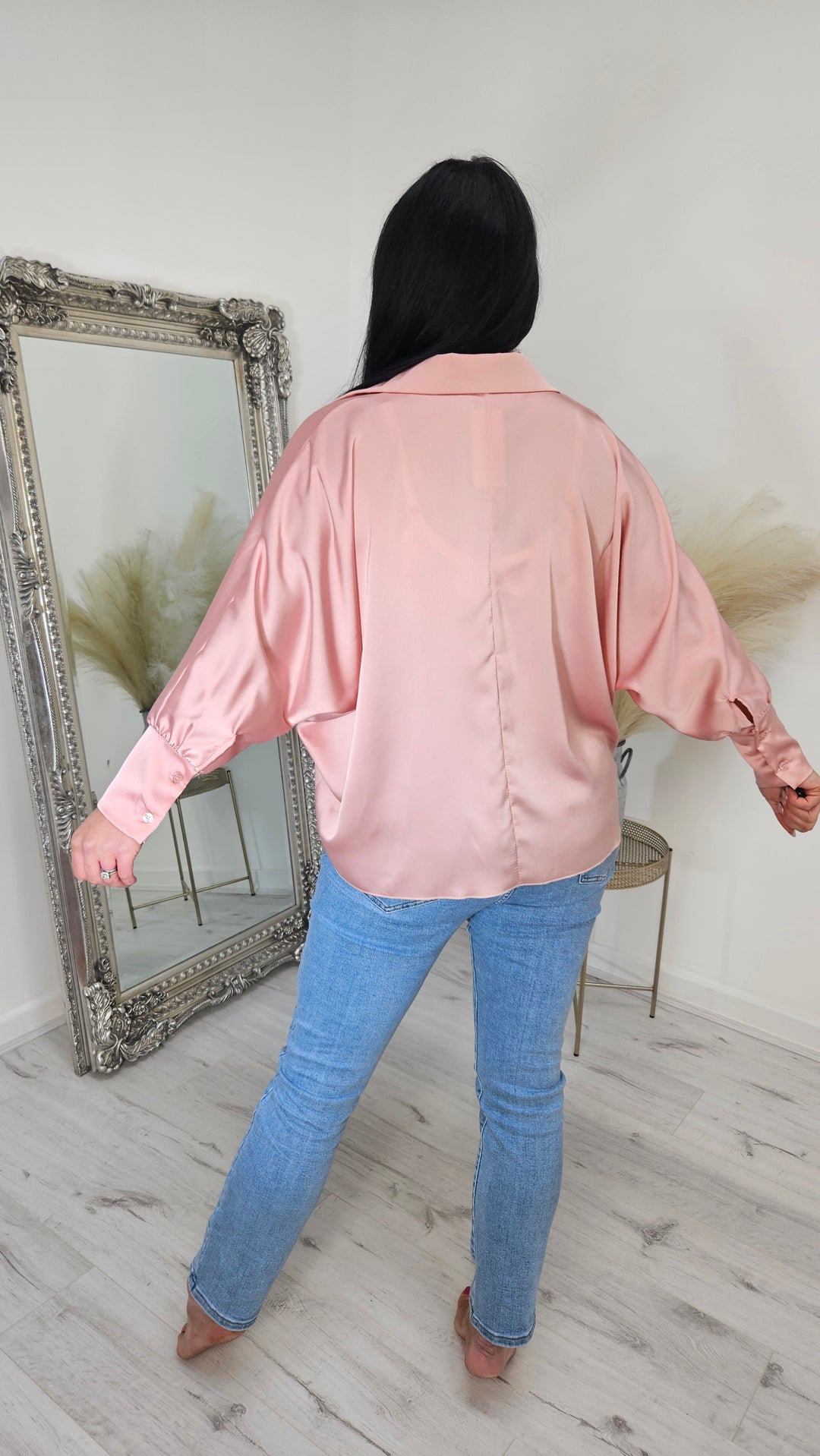 Sophie Sateen Blouse (Tie )  - Pink