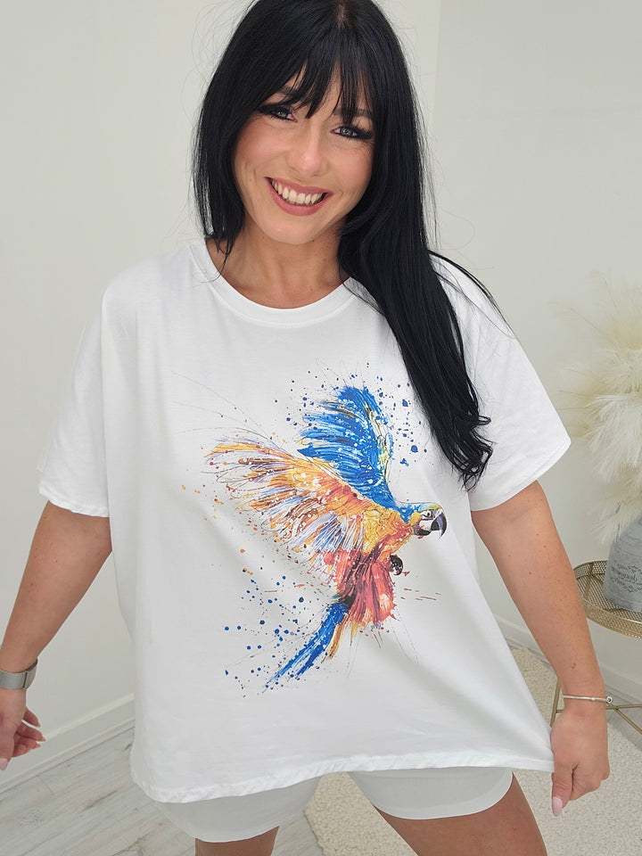 Parrot Tee Shirt (Curvy) - White