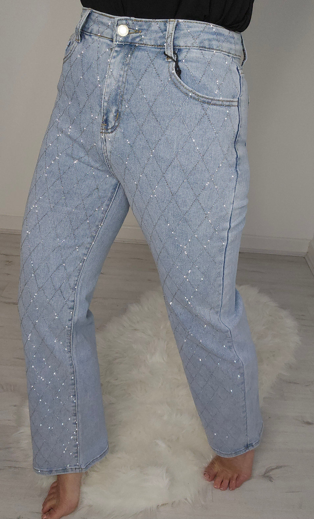 Kelly Diamante/Crystal Jeans - Blue (choose your Size)