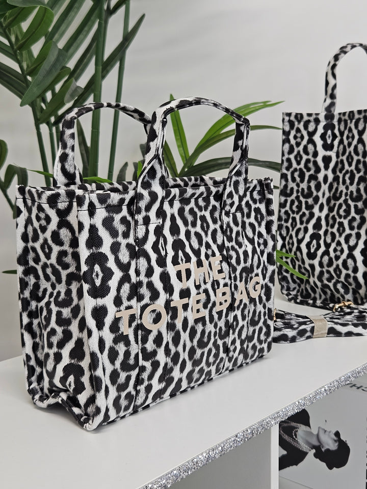 The Tote Bag - Grey Leopard