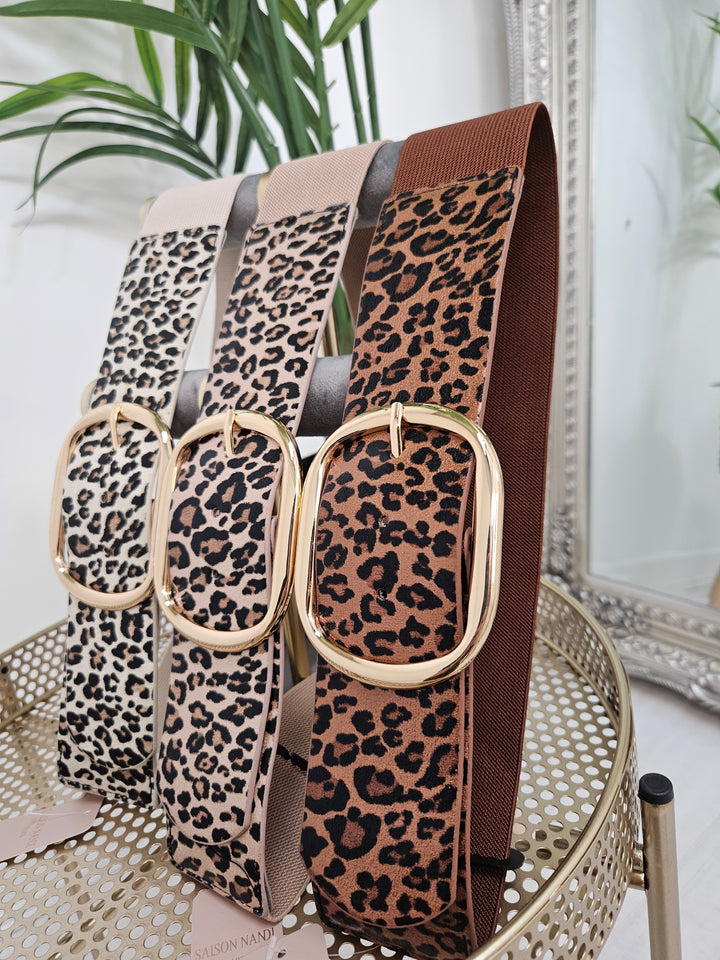 Stretchy Leopard Print Belt - ( Choose your colour )