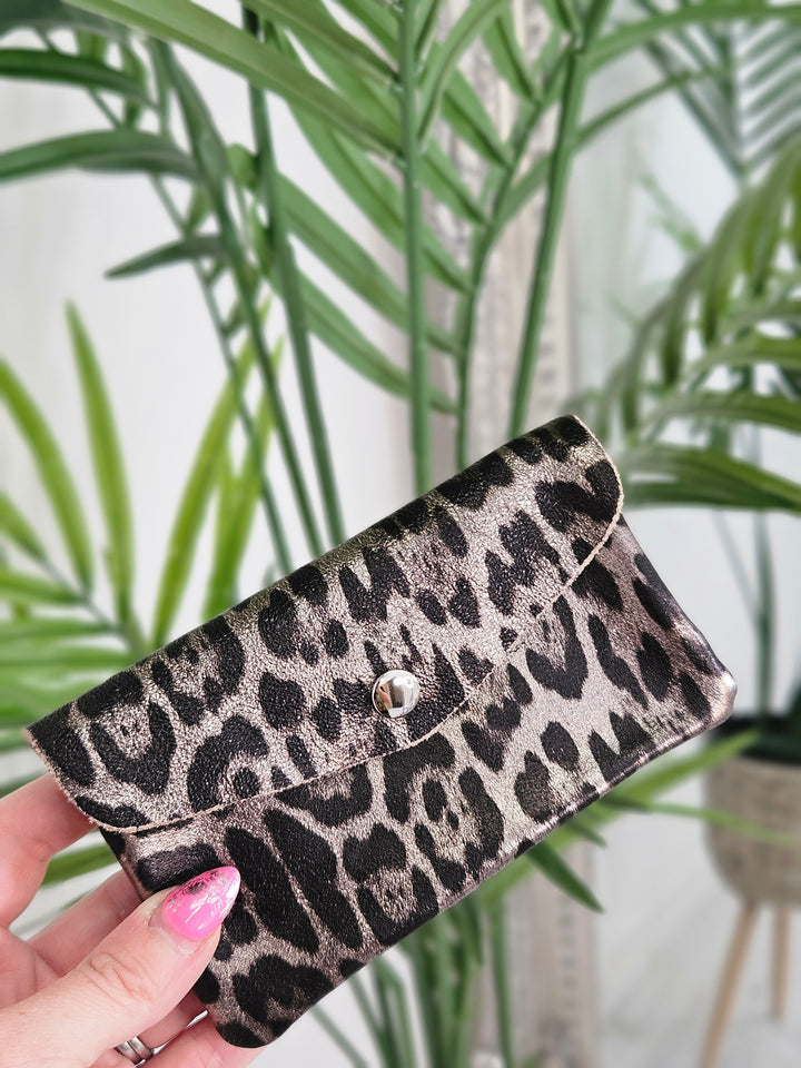 Leopard Print Purse - Large (Choose Your Colour)