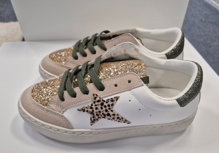 Leopard Trainers - Khaki