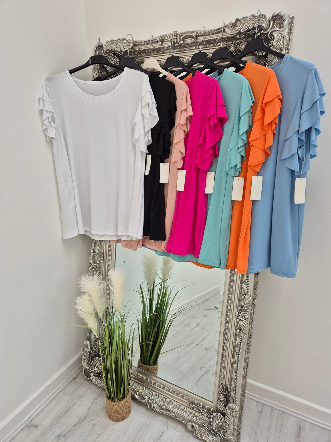 Gemma Frill Sleeve Tee Shirt - (choose your Colour)