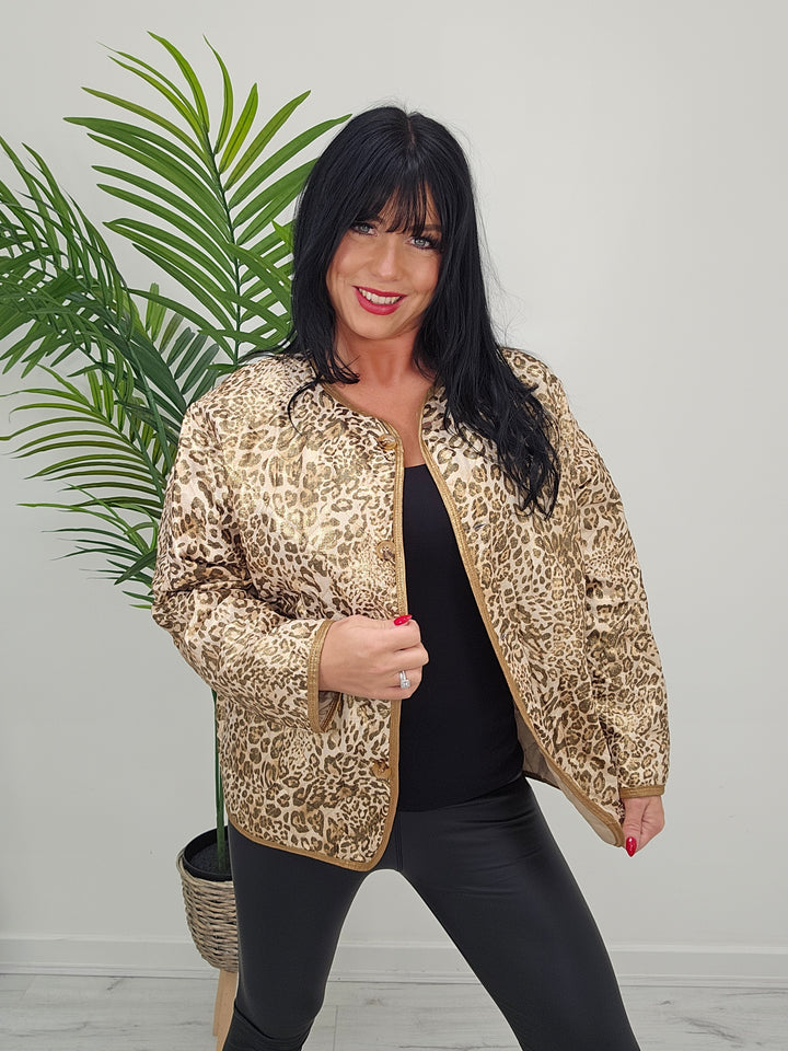 Alexa Quilted Jacket - Leopard Print