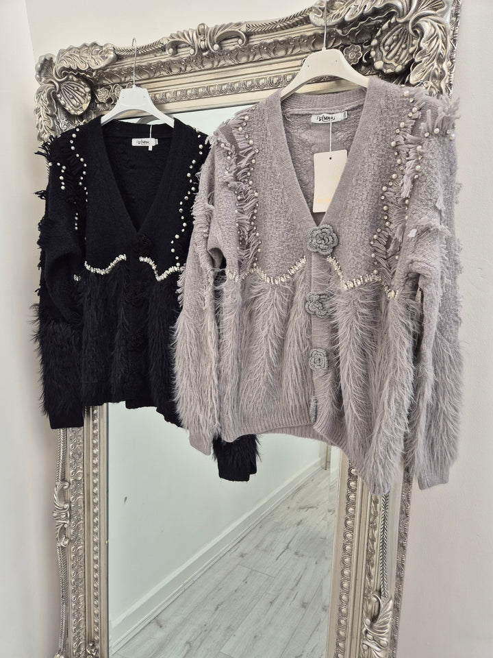 Christabelle Crystal & Pearl Cardigan - (choose your Colour & Size)