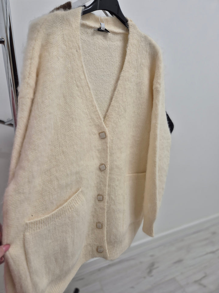 Bethany Oversized Brushed Boxy Cardigan - (choose your Colour)