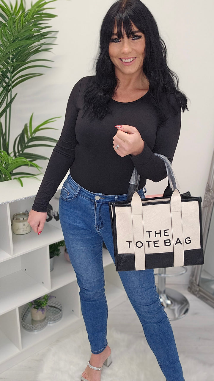 The Tote Bag - Cream/Black