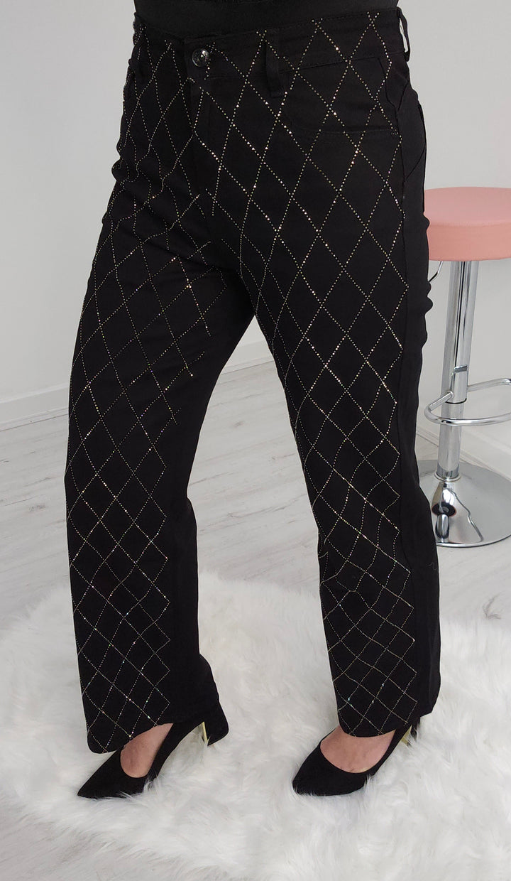 Krista Diamante/Crystal Jeans - Black (choose your Size)