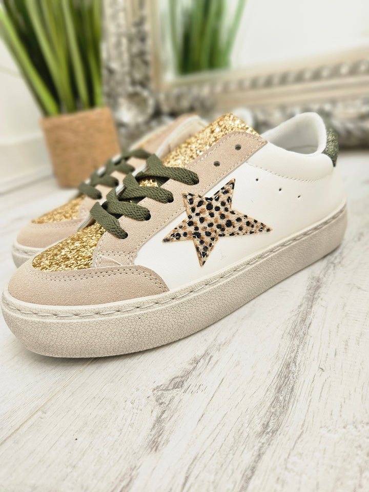 Leopard Trainers - Khaki