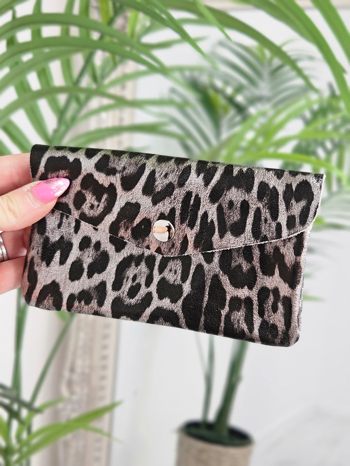 Leopard Print Purse - Large (Choose Your Colour)