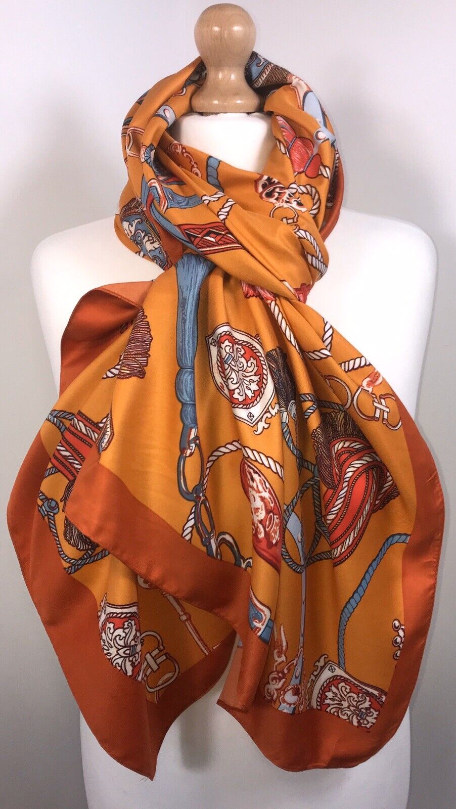 Tassel Print Scarf - Orange