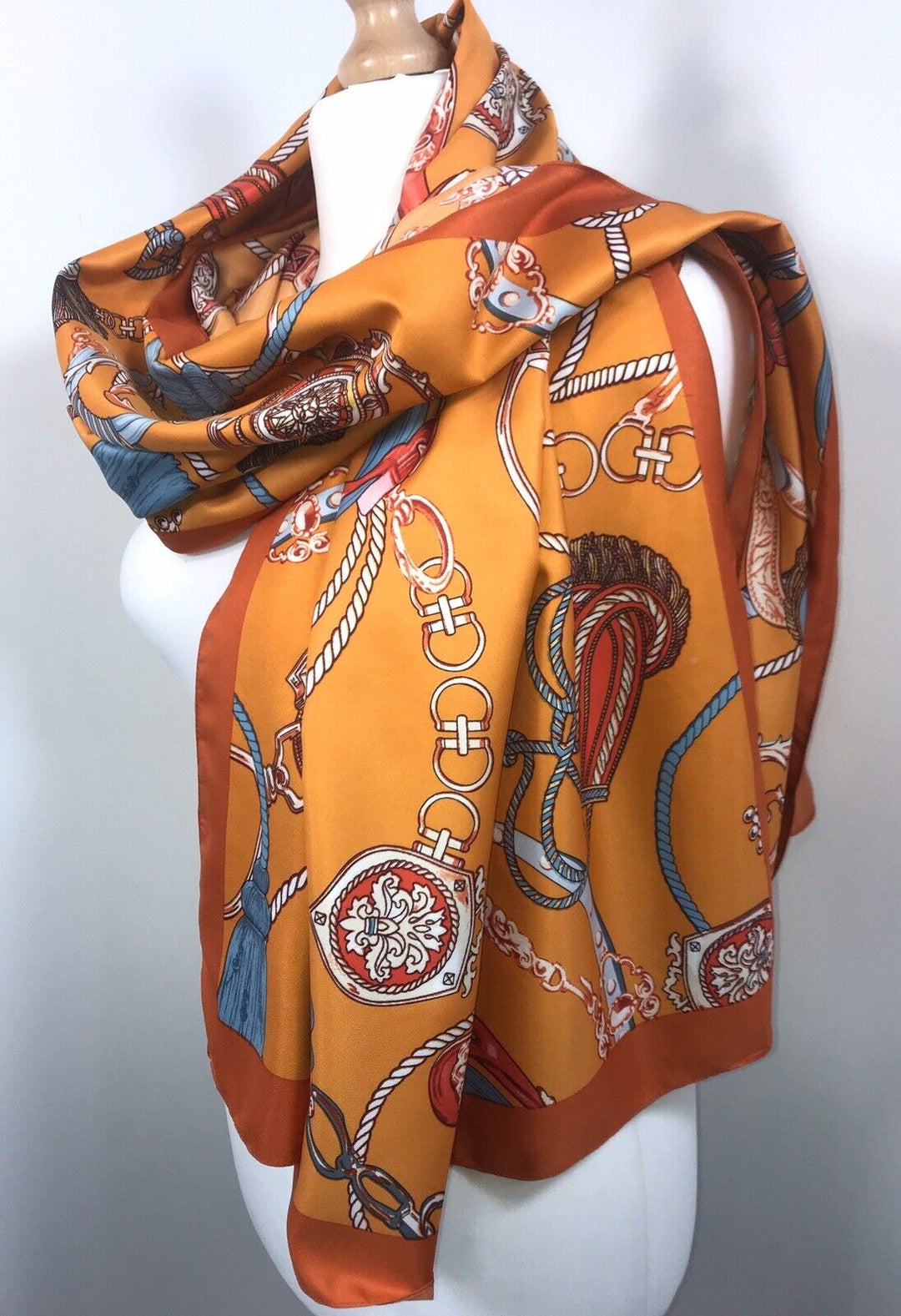 Tassel Print Scarf - Orange