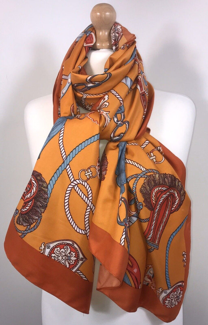 Tassel Print Scarf - Orange