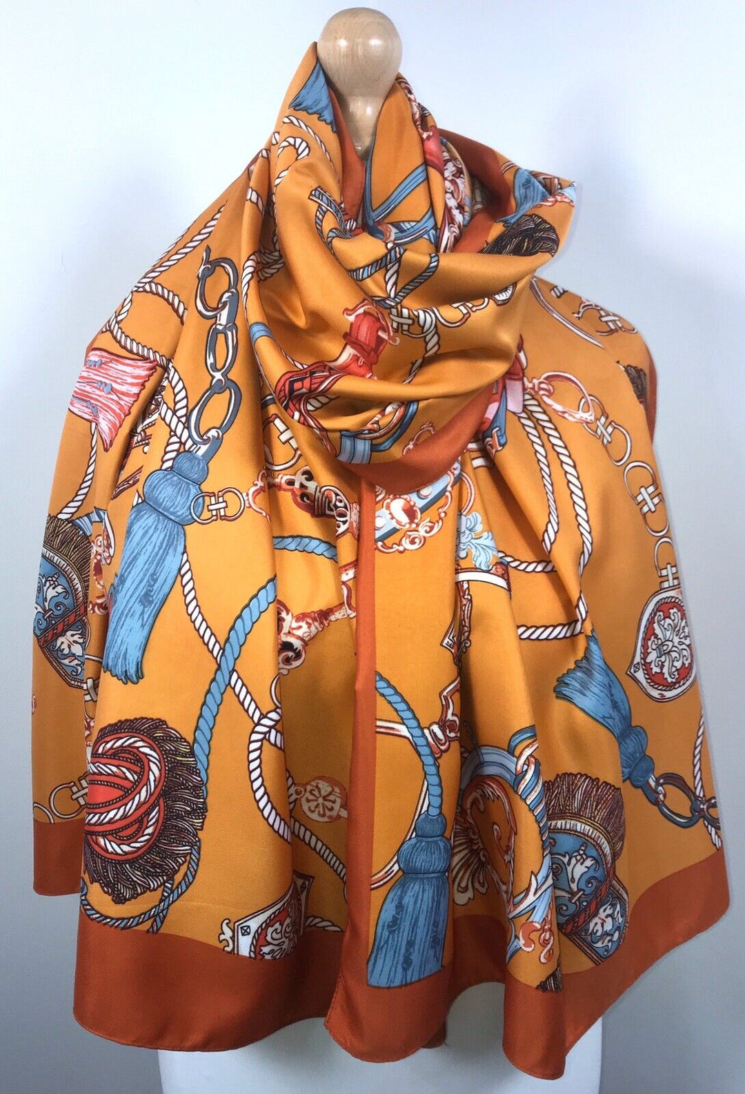 Tassel Print Scarf - Orange