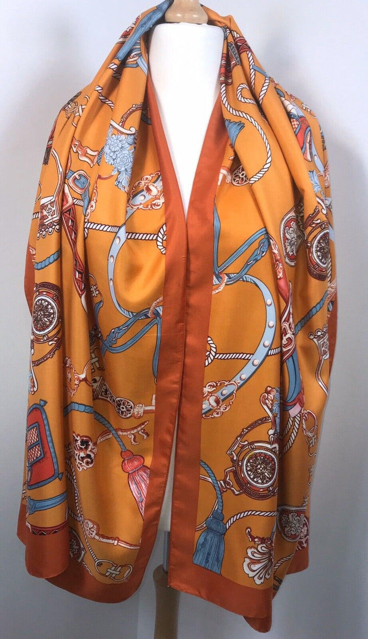 Tassel Print Scarf - Orange