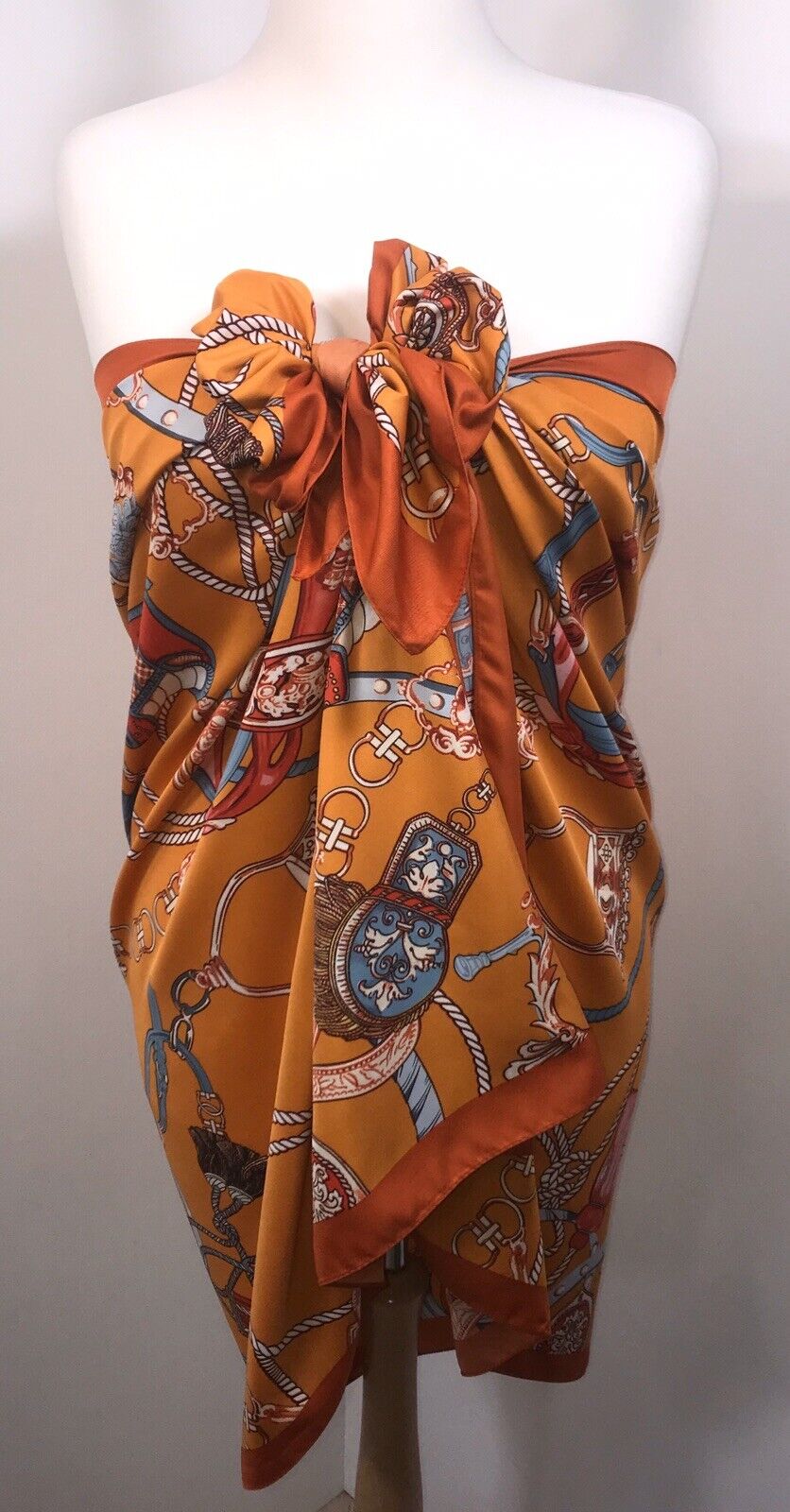 Tassel Print Scarf - Orange