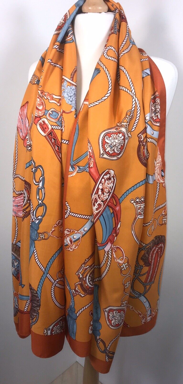 Tassel Print Scarf - Orange