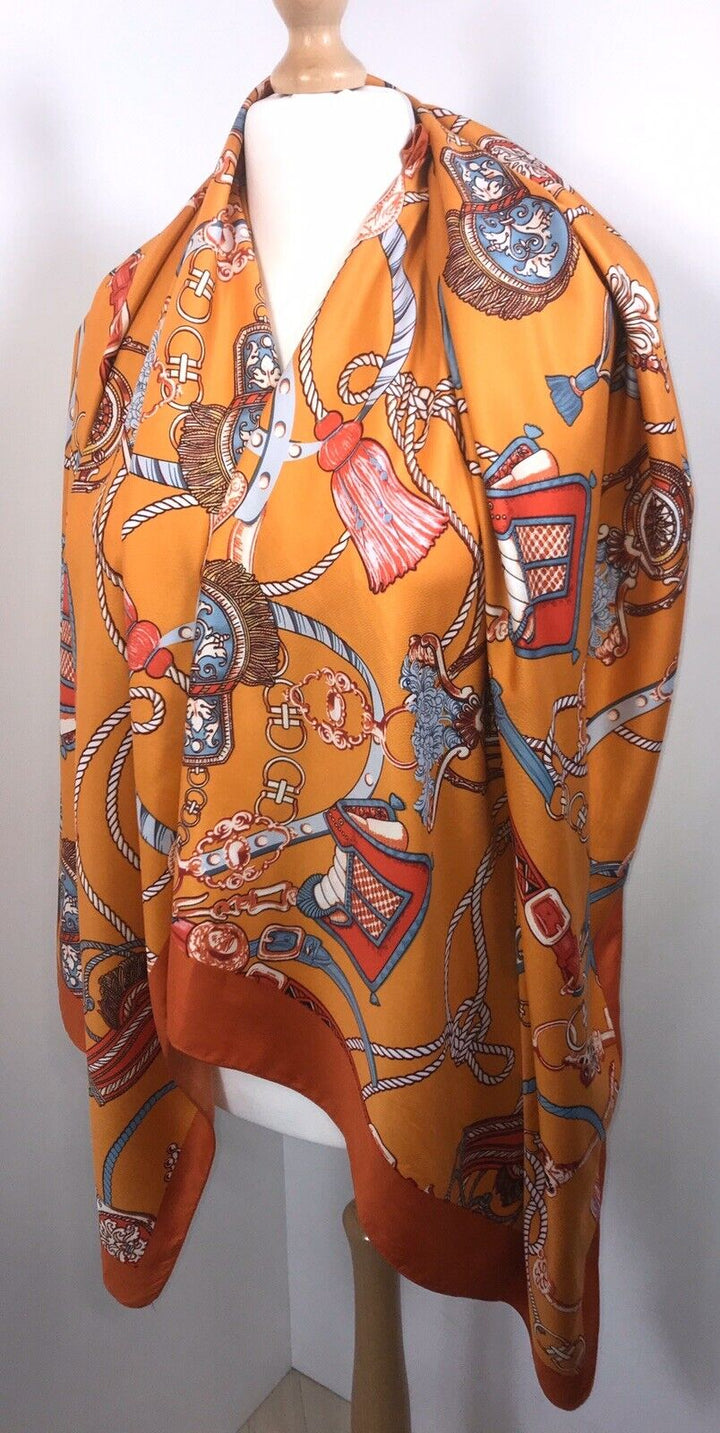 Tassel Print Scarf - Orange