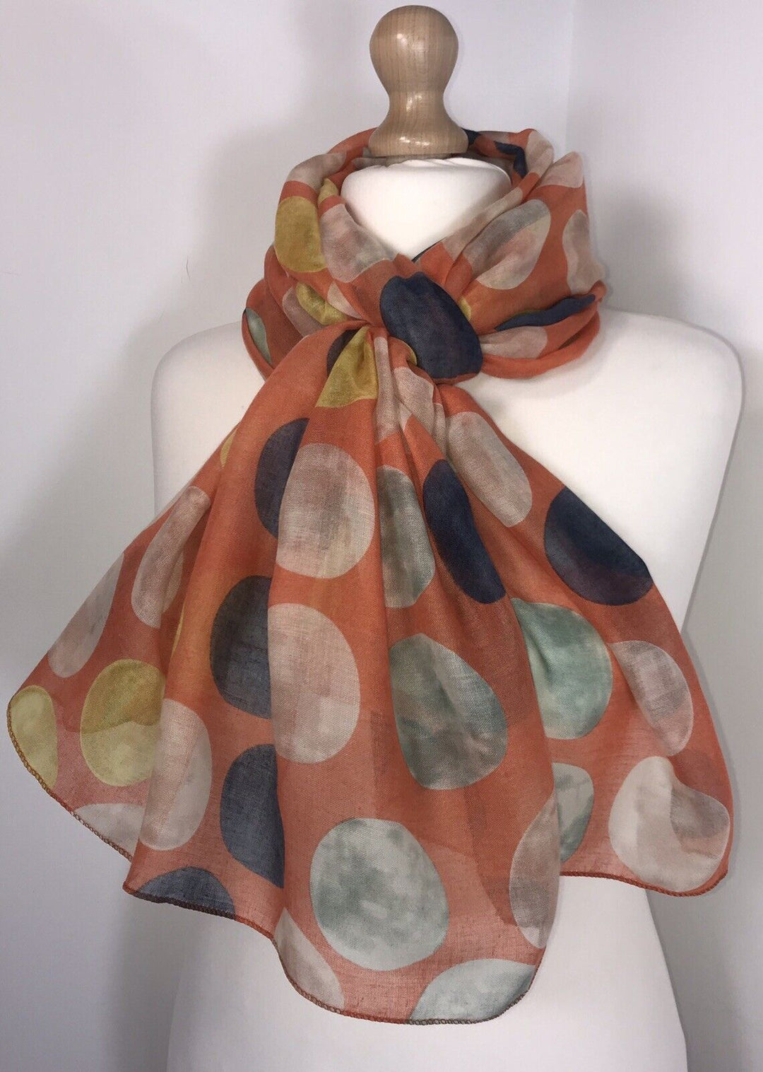 Large Polka Dots Scarf - Orange