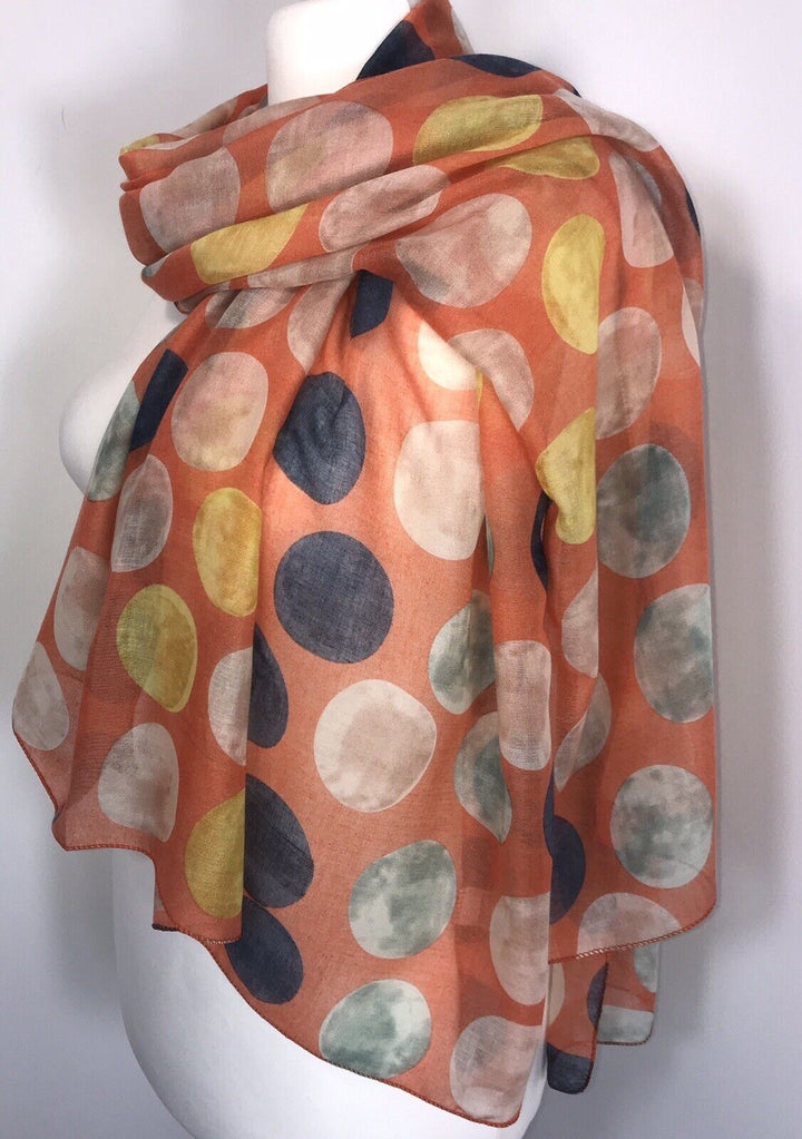 Large Polka Dots Scarf - Orange