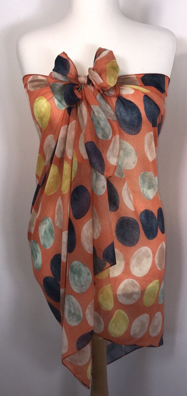 Large Polka Dots Scarf - Orange