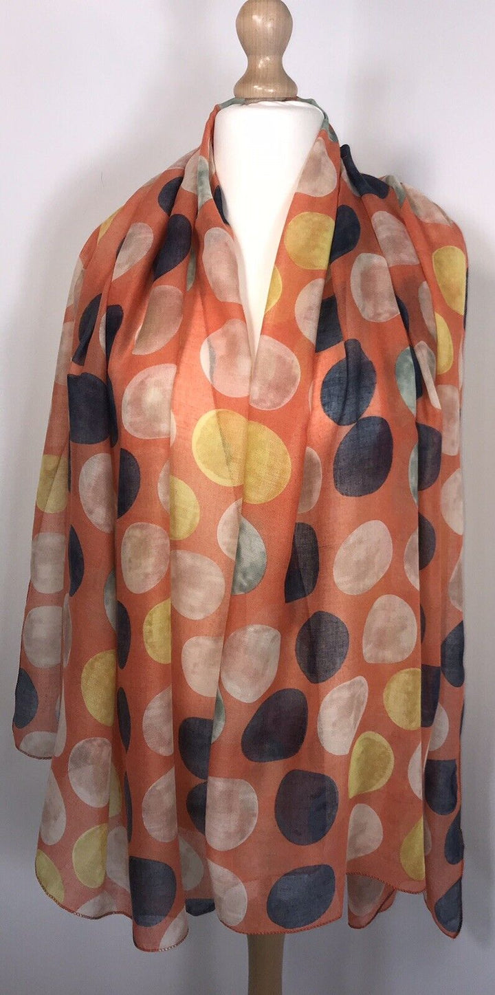 Large Polka Dots Scarf - Orange