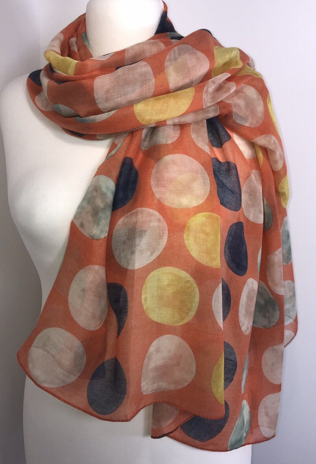 Large Polka Dots Scarf - Orange