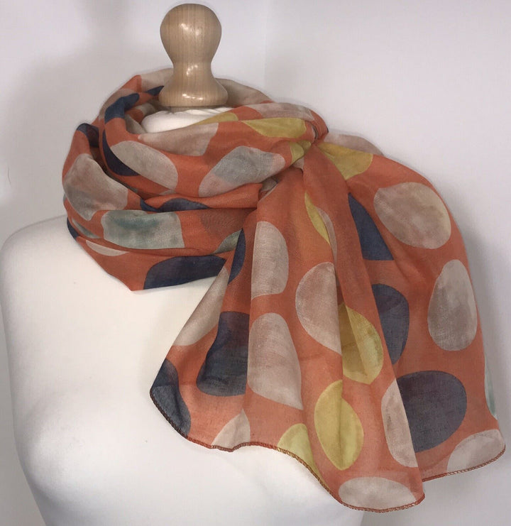 Large Polka Dots Scarf - Orange