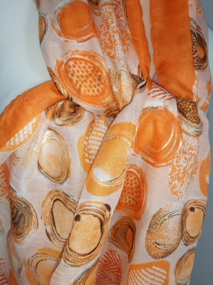 Foil Circles Scarf - Orange