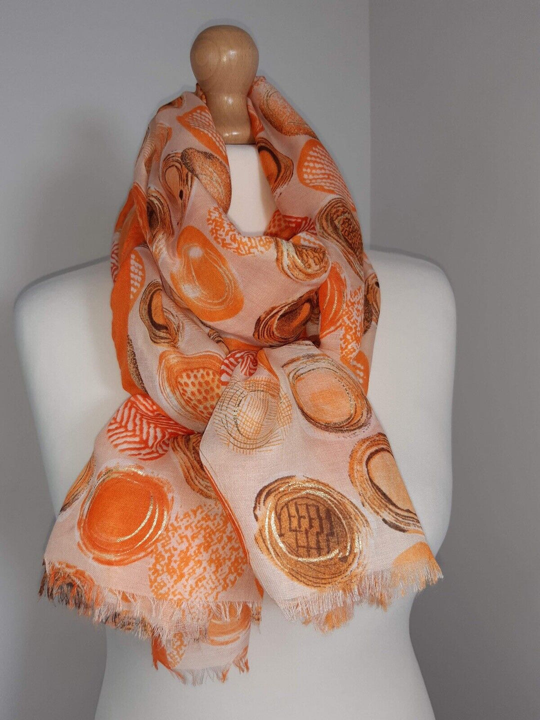 Foil Circles Scarf - Orange