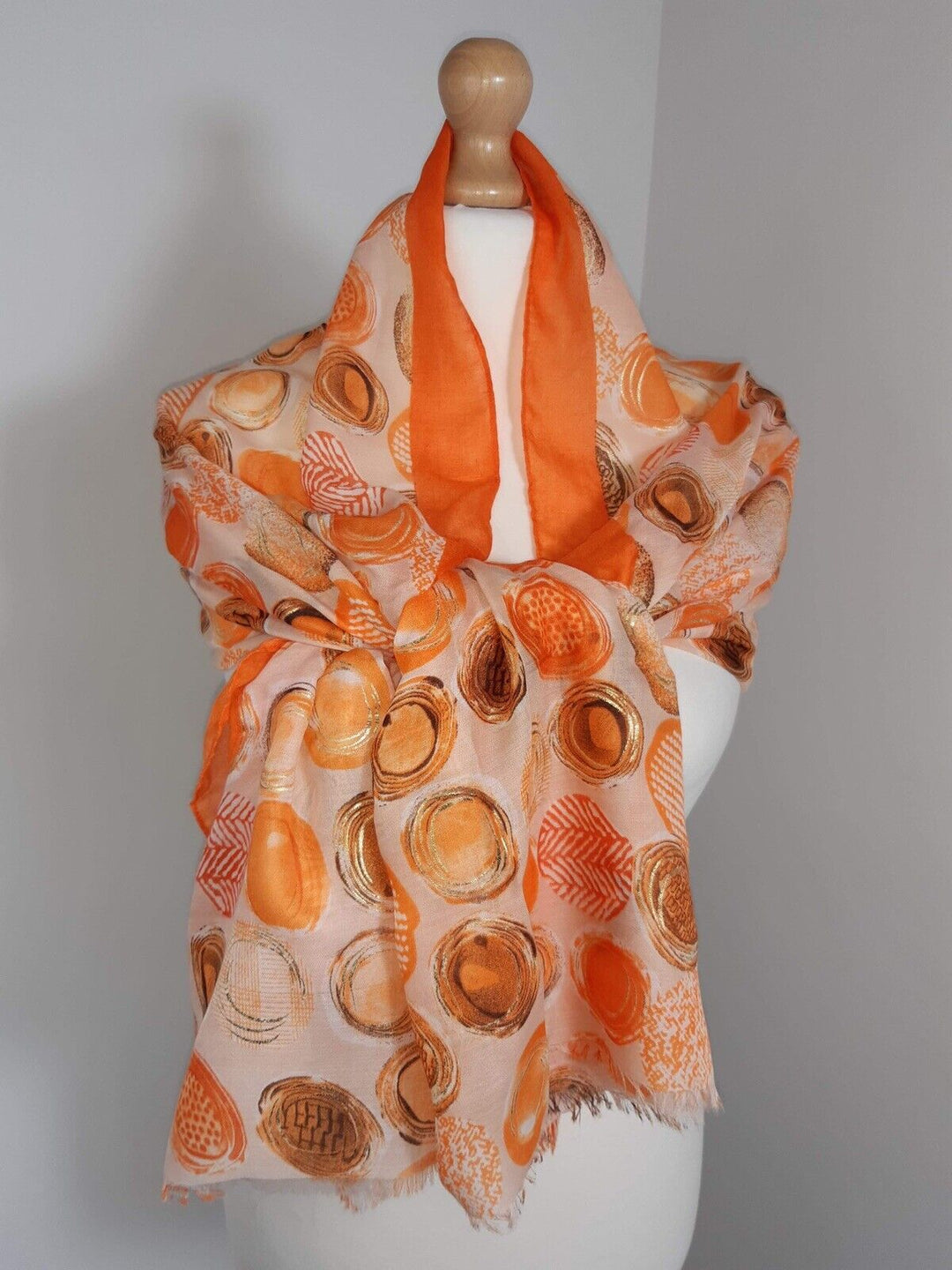 Foil Circles Scarf - Orange