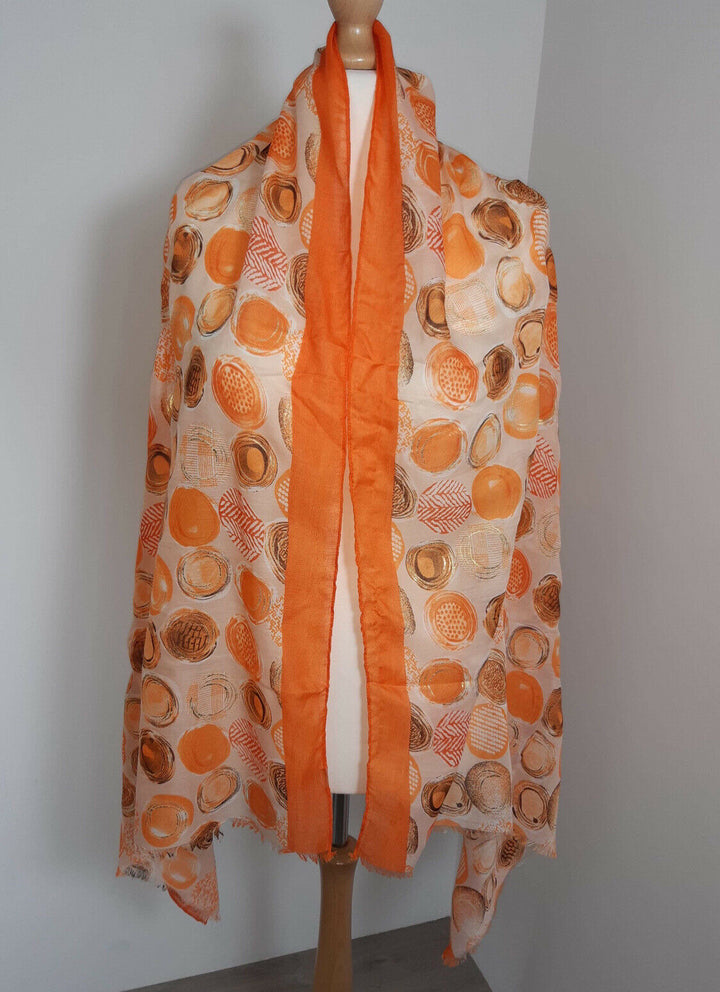 Foil Circles Scarf - Orange