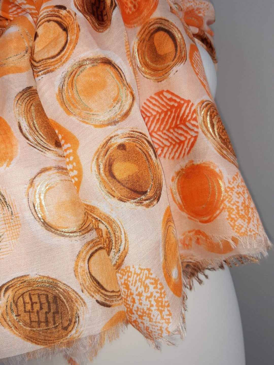 Foil Circles Scarf - Orange