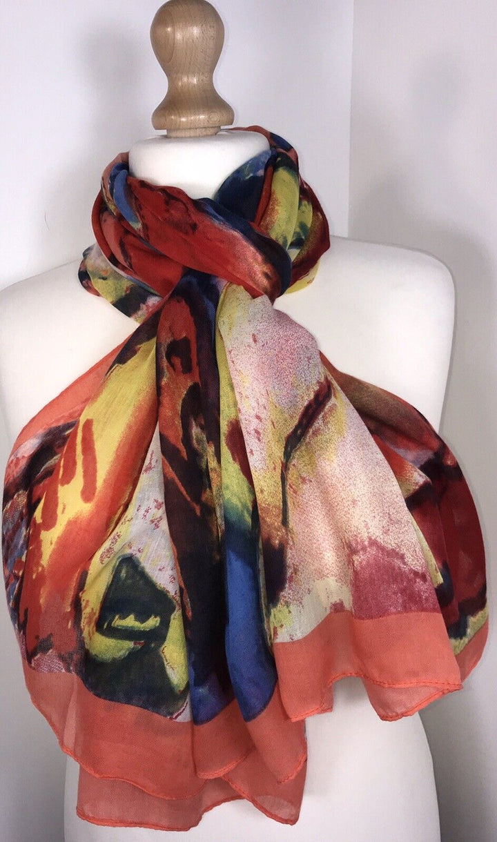 Abstract Impressionist Scarf - Orange