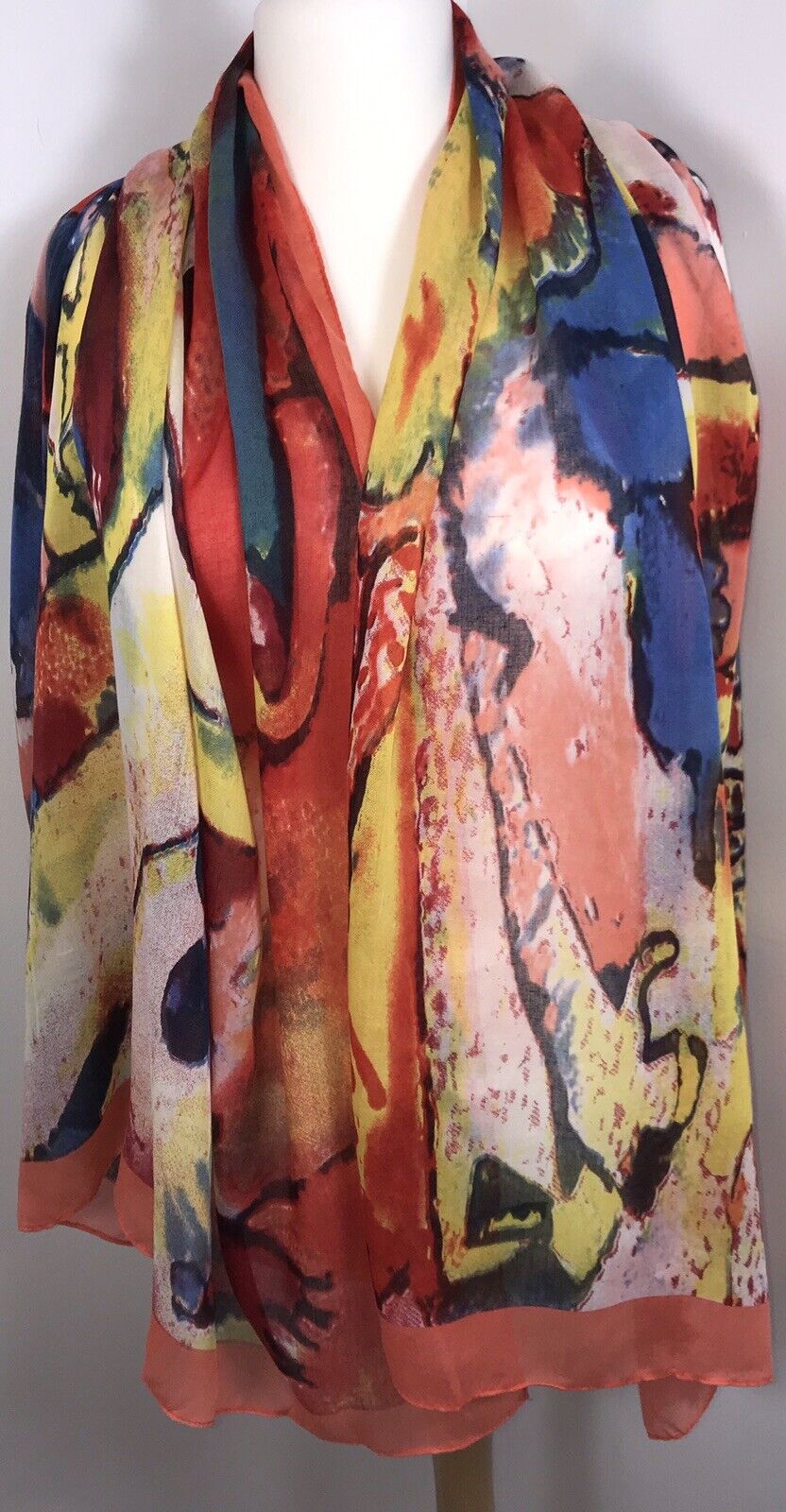 Abstract Impressionist Scarf - Orange