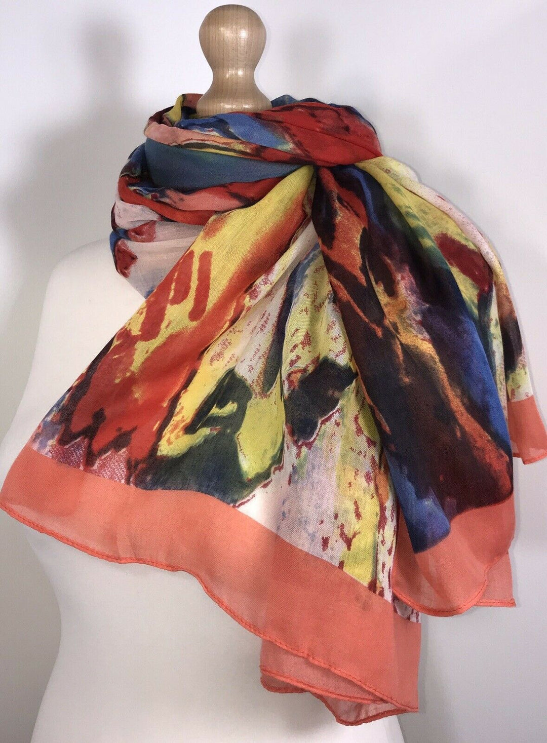 Abstract Impressionist Scarf - Orange